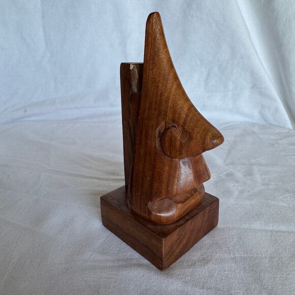 Mid Century Modern Eyeglass Holder Solid Wood Nose - Picture 5 of 9